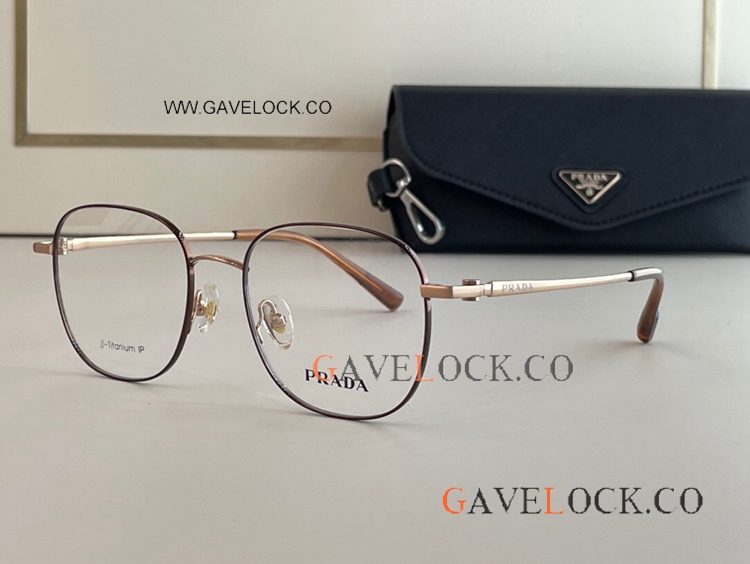 Copy Prada pr66yv Eyeglasses Brown Titanium Eyewear
